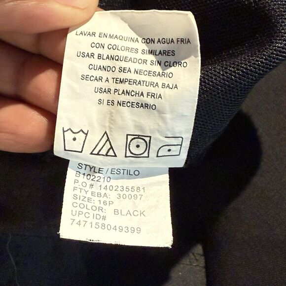 SAG HARBOR STRETCH Dress Career Pants Black Stretch woman's 16P Short - Picture 14 of 16